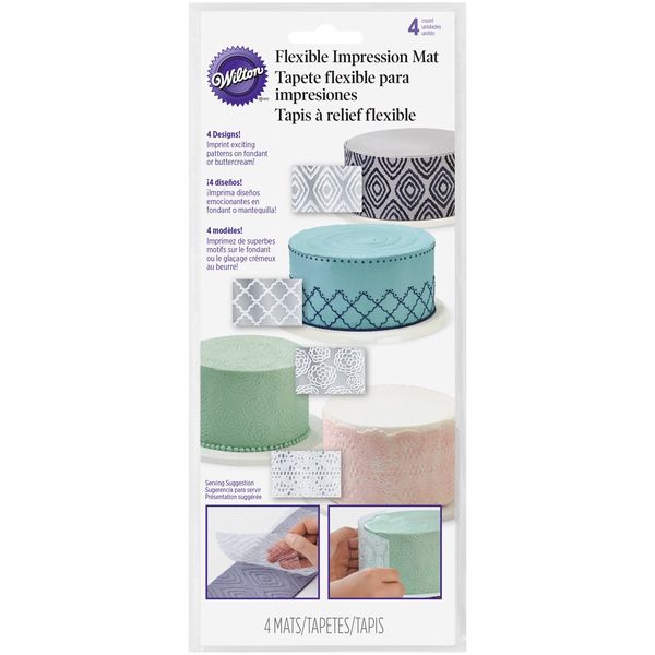 Wilton 0261865 4 Pieces Impression Mat, Plastic, Multicolour