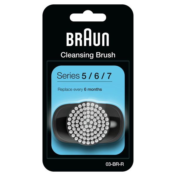 Braun EasyClick Cleansing Brush Refill For Series 5, 6 and 7 Electric Shaver, Cleans, Exfoliates and Refines Your Skin, For New Generation, White