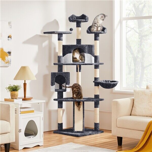 79" Cat Tree Tower Condo Bed Furniture Scratching Post Pet Tree Kitty Play House