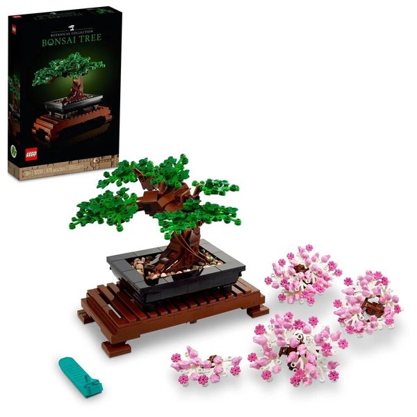 LEGO Icons Bonsai Tree Building Set, Features Cherry Blossom Flowers, DIY Plant