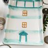 Darthome Ceramic Lighthouse Plate Glazed Ceramic Seaside Beach Harbour Decorative Dish