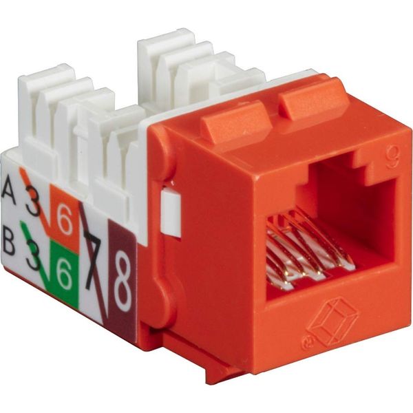 Black Box GigaTrue2 CAT6 Keystone Jack - Unshielded 110 Punchdown Type TAA Orange