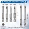 sourcing map 6pcs U Shape Screwdriver Bits U#1.7#2.0#2.3#2.6 1/4" Hex Shank Insert Bits S2 Magnetic U Type Screwdriver for Electronic Appliances
