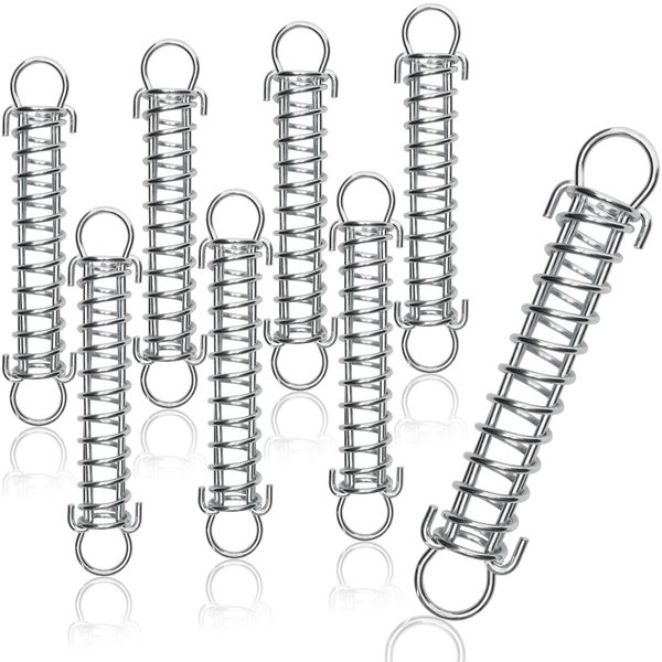 Belle Vous 8 Pack of Stainless Steel Extension Springs - 170mm Free Length, 3mm Wire Diameter Dual Hook Replacement Springs - Mechanical Tension/Compression Mounting Springs with Steel Construction