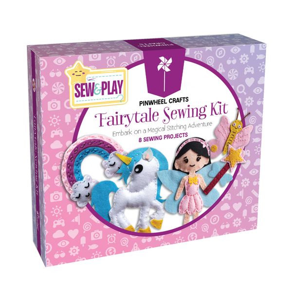 Sewing Kit for Kids Beginner – Portable Sewing Kit for Kids Ages 8-12 - Make Your Own Fairytale Characters, Educational DIY Arts & Crafts, Learn to Sew Kit Box, Birthday Gifts for Girls & Boys