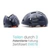 Overade Foldable helmet Plixi Fit - for bike, kick scooter, electric unicycle, e-bike - Meets CE standard, same protection as classic helmet - Volume divided by 3 when folded (Blue, S/M (54-58 cm))