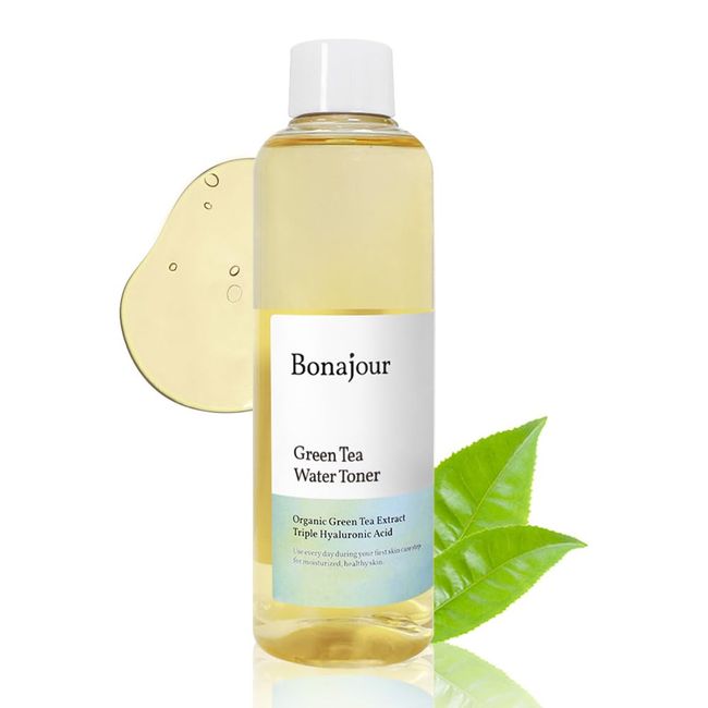 [BONAJOUR] Vegan Beauty Organic Green Tea & Hyaluronic Acid Facial Toner for Dry Skin - Vegan Cosmetics, 100% Pure Natural Moisturizer & High Moisture Type, Anti Aging, Anti Wrinkle, 7.2 fl. oz