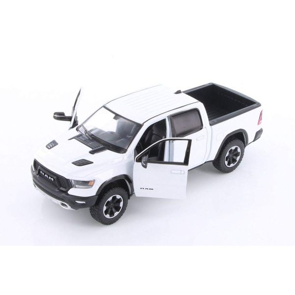 Showcasts 2019 Dodge Ram 1500 Crew Cab Rebel Pickup Truck, White 79358W - 1/24 Scale Diecast Model Toy Car