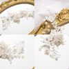 Flower Bride Headband Pearl Rhinestones Headpiece Leaf Crystal Hair Vine Silver Hair Band Wedding Headdress Bridesmaid Hair Accessories for Women Gift Evening Prom Party (silver)
