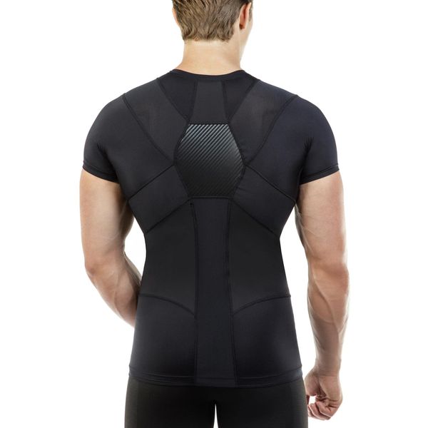 Relaxsan Posture 4070-RP (Schwarz XXL) Haltungskorrektur Rücken Herren T-Shirt, Posture Corrector, Haltungstrainer, Atmungsaktiv