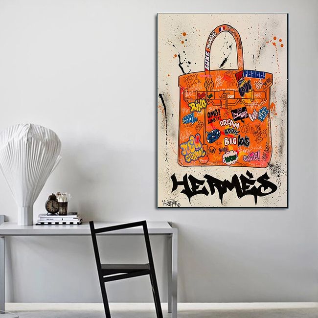 Stylish Graffiti Canvas Wall Art For Women's Bags And Home Decor