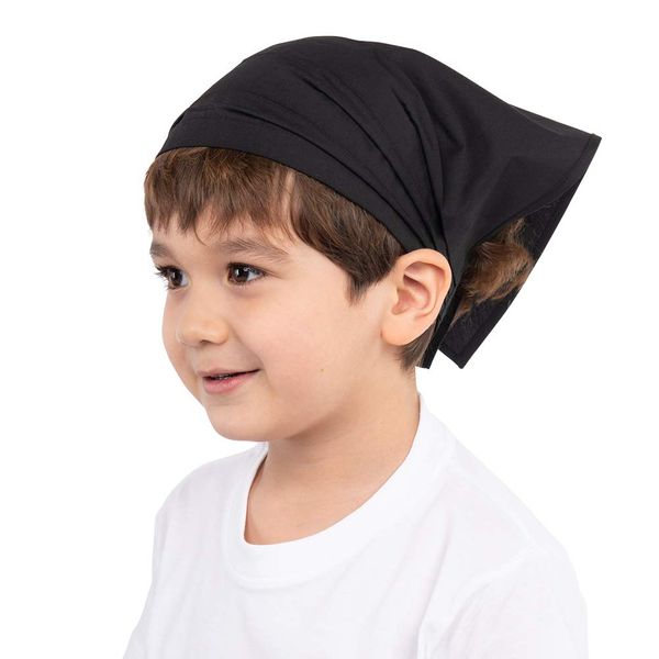 OTAKUMARKET Triangular Width for Kids, Kids, For Lunches, Boys, Girls, Velcro, Can Be Worn Alone, Plain, Cooking Practice, 8 Colors (Black)