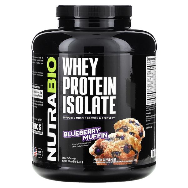 Whey Protein Isolate, Blueberry Muffin, 5 lb (2,268 g)