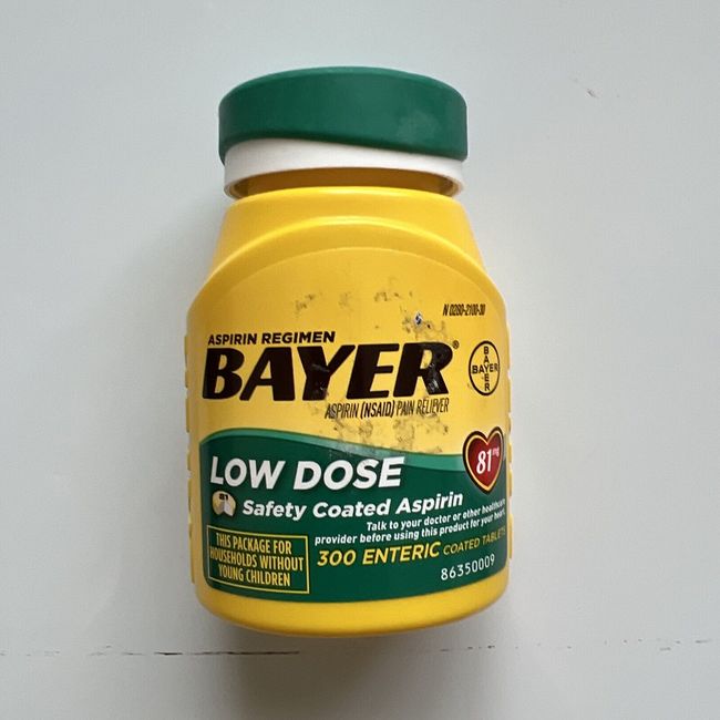 Bayer Low Dose Aspirin "Baby" 81mg Coated 300 Tablets exp01/24
