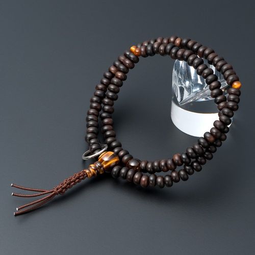Butsudanya Takita Shoten Special Bracelet Prayer Beads 108 Beads for Soto Buddhist Buddhist Sect Banded Ebony (Gloss), Tiger Eye Stone Tailoring ◆ Genuine Prayer Beads Bracelet, Breath Beads, Bracelet