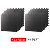12 Tile Puzzle Exercise Mat 1/2'' Thick Interlocking Foam Gym Flooring Mat Black