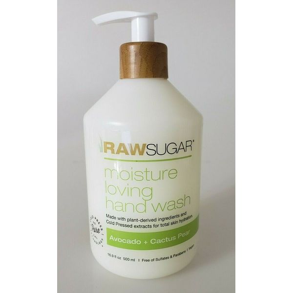 Raw Sugar Moisture Loving Hand Wash, Avocado + Cactus Pear 16.9 fl oz NEW