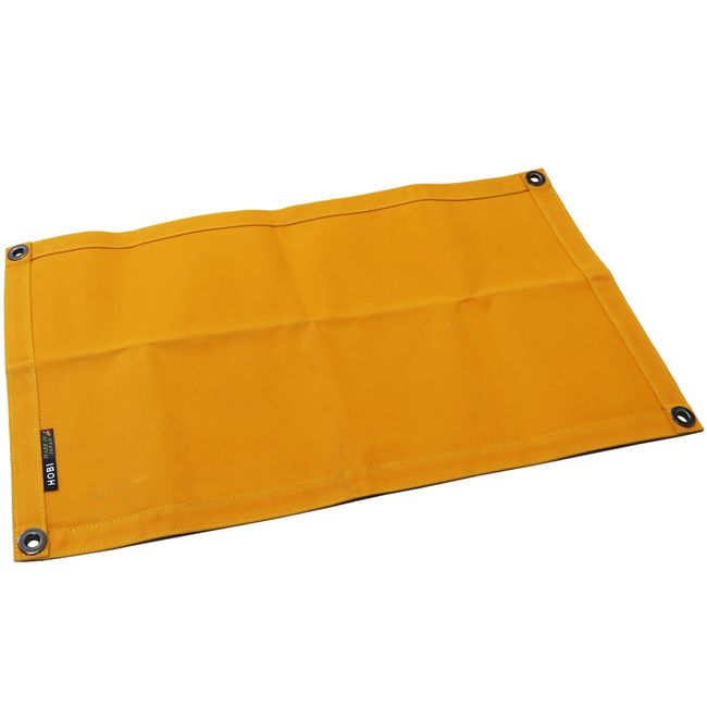 HOBI [Made in Japan] Survival Sheet S, Solo, Premium Canvas (Shuttle Loom), Strong Waterproof Paraffin Treatment, Rugged and Tough, Thick Multi-Sheet, Heavy Duty Grommets x 4, Camp, Bonfire, Windshield, Ground Sheet, Mat, Military Curtain, Camel Orange