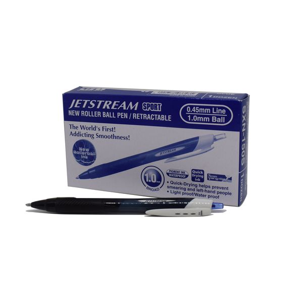 uni-ball 019828000 1 mm Jetstream Sport RT Rollerball Pen - Blue (Pack of 12)