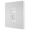 BG PCDBSRJ451W Brushed Steel Evolve RJ45 Cat6 Data Outlet - White Insert