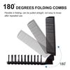 uxcell Folding Comb, Portable Travel Hair Comb Double Comb Mini Hair Brush for Thin/Thick Hair for Women and Men (Black)