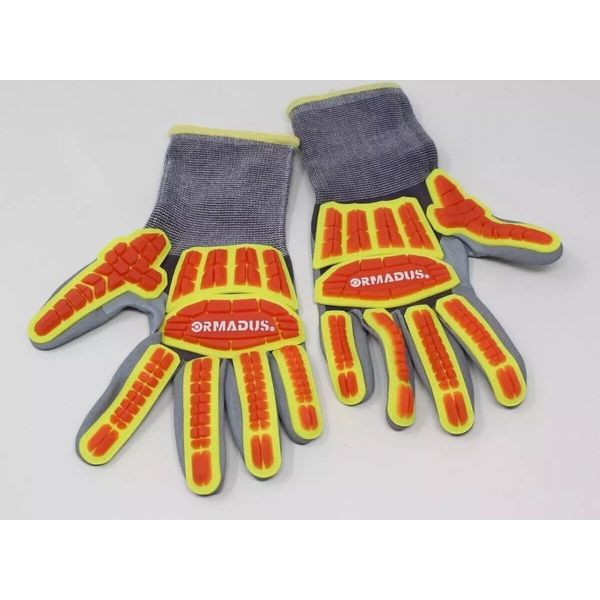 Series Ormadus Safety Work Heavy Impact Glove Nylon Sandy MicroFoam Nitrile Palm