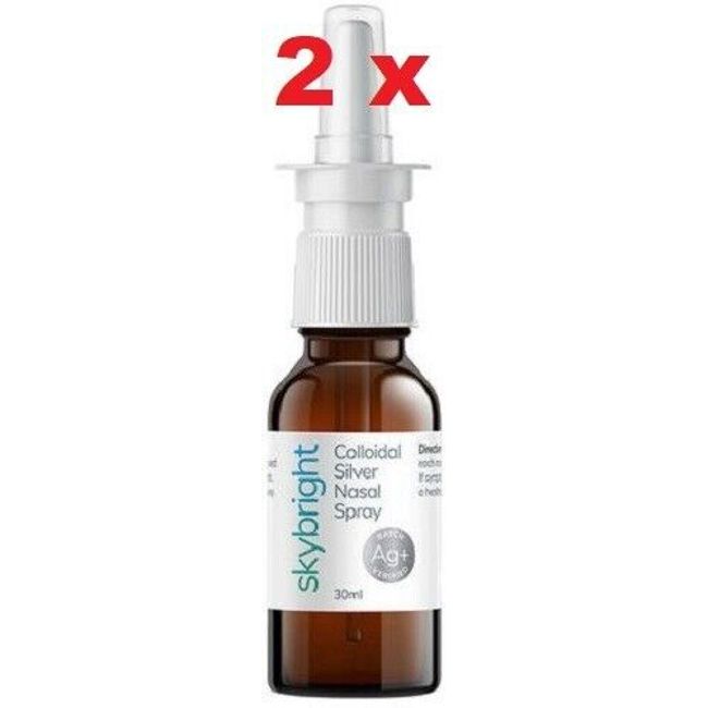 2 x Skybright Colloidal Silver Nasal Spray 30ml - for Immune Support