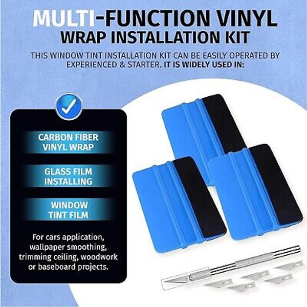 PROFESSIONAL AUTOMOTIVE WINDOW TINTING & VINAL WRAP TOOL SET, INSTALLATION KIT