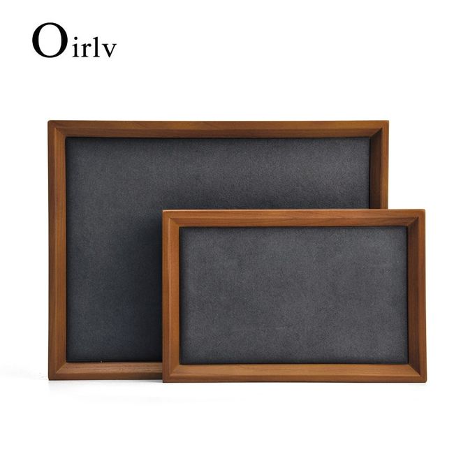 Oirlv Solid Wood Jewelry Tray for Showcase Display Retro Ring