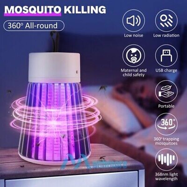 Electric Mosquito Insect Killer Zapper LED Light In/Outdoor Pest Control Lamp 5W