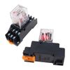 WANGCL 2PCS Mini AC 24V Relay Electromagnetic Switch 8Pin DPDT Relay 2NO+2NC with Socket Base LED Indicator