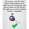 Replacement Transponder Car Key Blank Fits Mitsubishi Eclipse Galant *