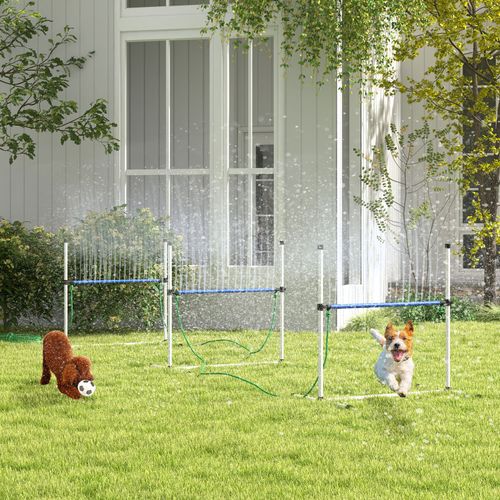 3 Pieces Dog Agility Training Equipment Set with 3 Hurdles, White
