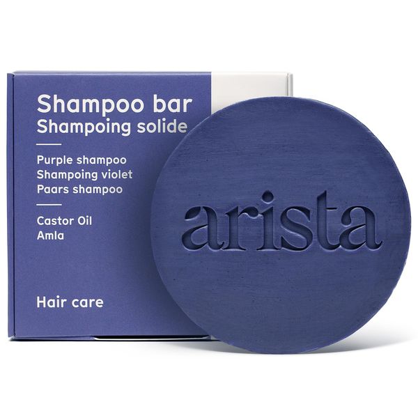 Arista festes Silbershampoo | Anti Gelbstich Shampoo | pflegendes Silver Shampoo für blondes, blondiertes, weißes & graues Haar | festes Shampoo | No Orange No Yellow Shampoo | Silber Purple Shampoo