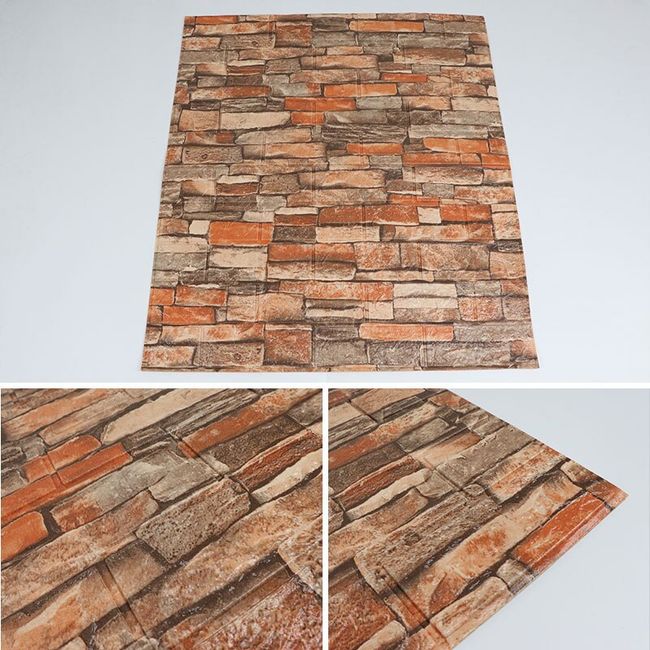 1Pcs 77*70cm Retro 3D design wallpaper wall decoration foam brick