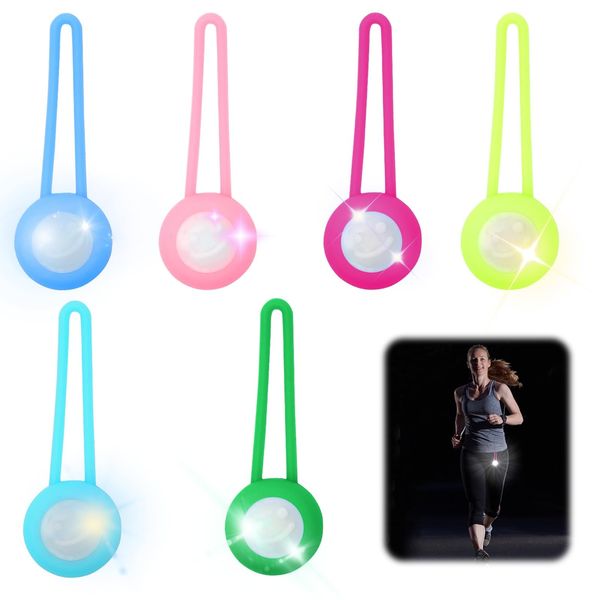 LED Blinklicht Schulranzen, 6Pcs Wasserdichte Sicherheit Leuchtanhänger für Schulranzen Kinder Blinklicht Hund Sicherheit Licht Reflektor Anhänger für Rucksack Joggen Haustier Wandern Laufen Camper