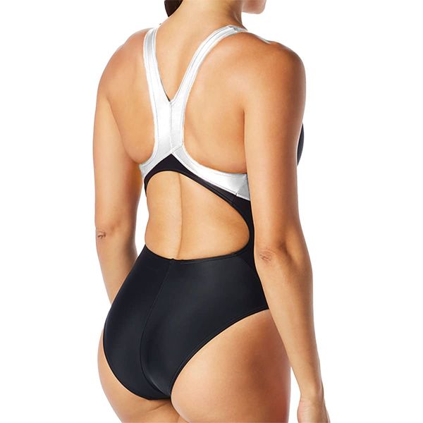 TYR womens Alliance T-splice Maxfit One Piece Swimsuit, Black/White, 30 US