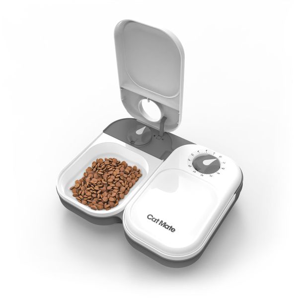 Cat Mate C200 2-Meal Automatic Pet Feeder for Cats and Small Dogs with Ice Pack