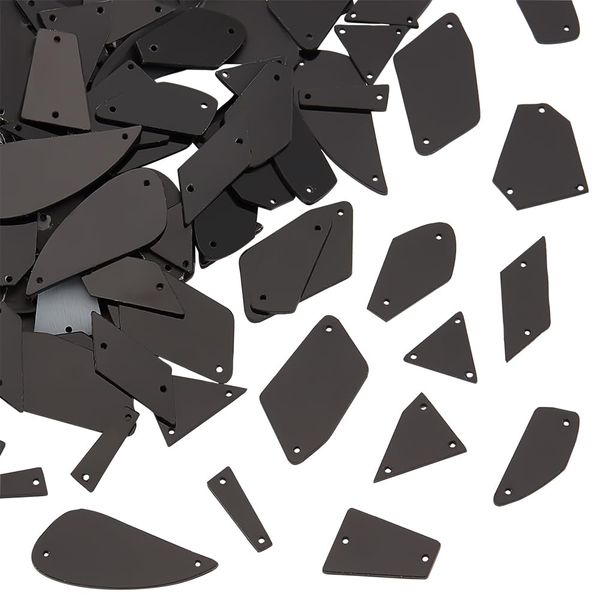 PH PandaHall 180 Stück Spiegel Strasssteine Zum Aufnähen Mix Aus Acryl Mit Flacher Rückseite Zum Aufnähen Schwarze Verspiegelte Acryl Strasssteine Für Festival Party Kostüm Kleider Taschen Hüte