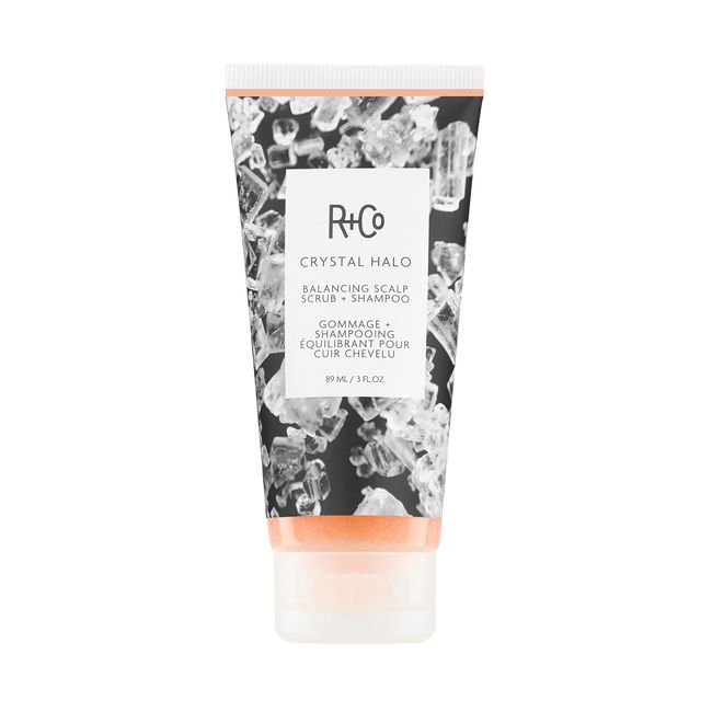 R+Co Crystal Halo Balancing Scalp Scrub + Shampoo | Purifies + Cleanses + Balances | Vegan + Cruelty-Free | 3 Oz