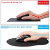 TEKXDD Dark Blue Mousepad, Ergonomic Mouse Pad Wrist Support, Mouse Mat with Memory Foam Rest