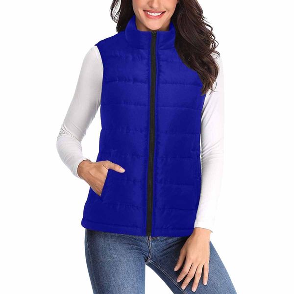 Womens Puffer Vest Jacket / Dark Blue - M