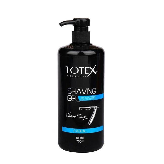 Totex Cool Shaving Shave Gel Professional Formula Sensitive Smooth Effect Best For Sense With Pump Easy Economical Use For Men & Women 750 ml