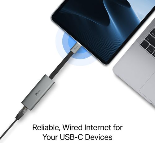 TP-Link USB C to Ethernet Adapter, 2.5 G Plug & Play Network Adapter | Type-C to RJ45 | Aluminum Alloy Case | Thunderbolt 4/3 Compatible for MacBook Pro/Air, iPad, iPhone 16 Pro/Max and More (UE302C)