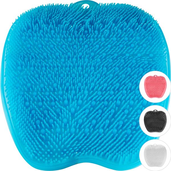 Love, Lori Shower Foot Scrubber Foot Scrubbers for Use in Shower & Foot Cleaner - Silicone Foot Scrubber for Shower Floor to Soothe Achy Feet & Reduce Pain, Foot Shower Scrubber, X-Large (Blue)