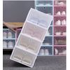 Blue Stackable Shoe Storage Box Transparent Plastic Shoe Container Organizers