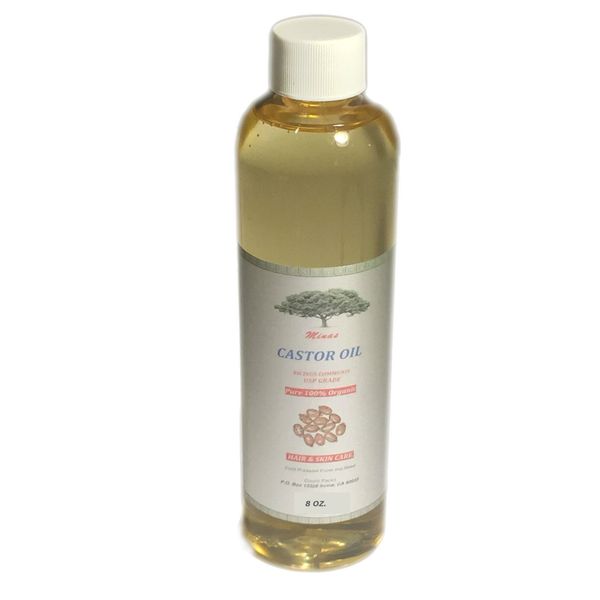 CASTOR OIL  8 Oz. ORGANIC COLD PRESSED USP GRADE PURE HEXANE FREE Natural