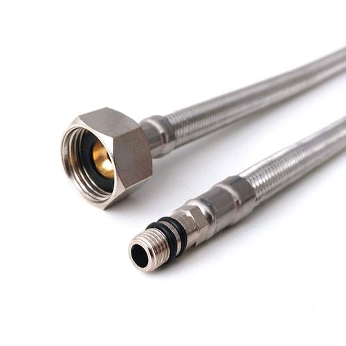 Pair of M10 (10mm Male end into The tap) x 1/2 BSP (600mm Long) Kitchen/Basin Monobloc Mixer Tap Connector Flexi Pipes Tails -FBA