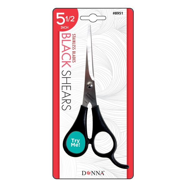 Donna 7" Stainless Blade Black Shears Barber hair Cutting Scissors Sharp Blades Hairdresser Haircut, Fabric Scissors Tailor Sewing Shears, Scissors Multipurpose