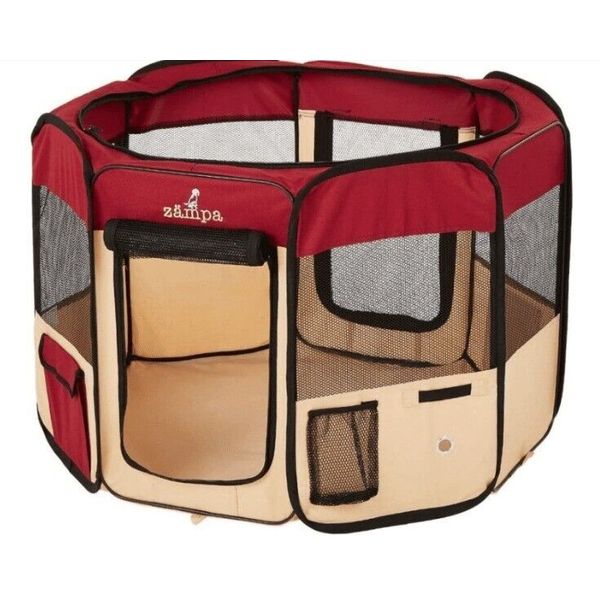 Zampa Pet Playpen Foldable Portable Dog/Cat/Puppy Kennel Extra Small 29"x29"x17"